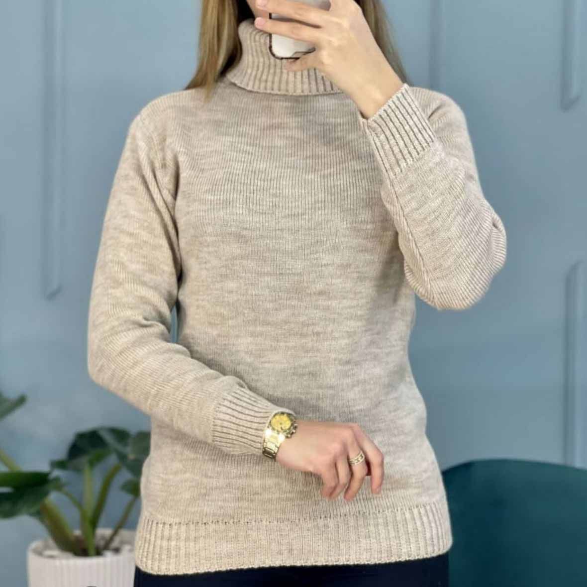 بافت  نخ اکرلیک ترک مدل یقه اسکی