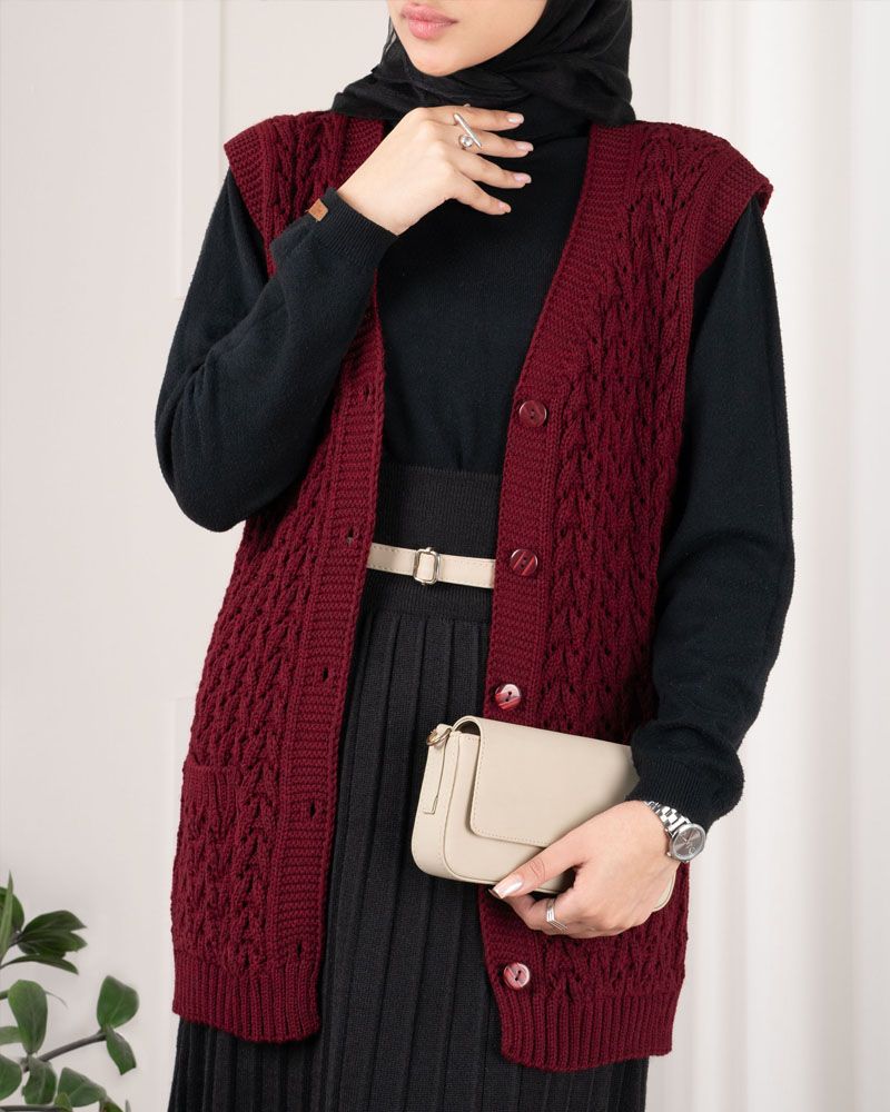 ژیله بافت زنانه نخ ترک مدل درسا