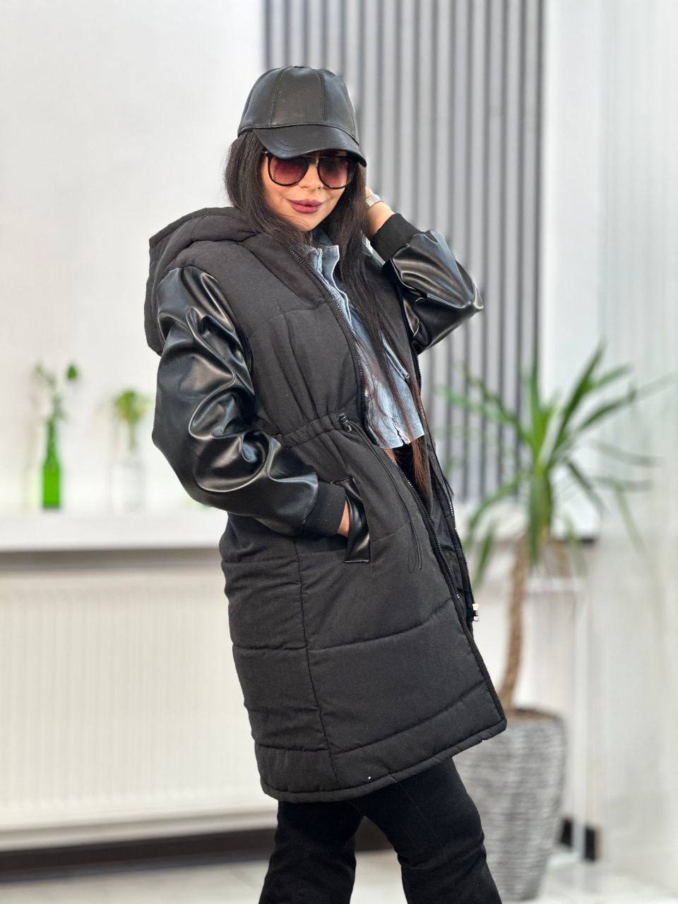 کاپشن آستین چرم داخل پشم شیشه نیکا