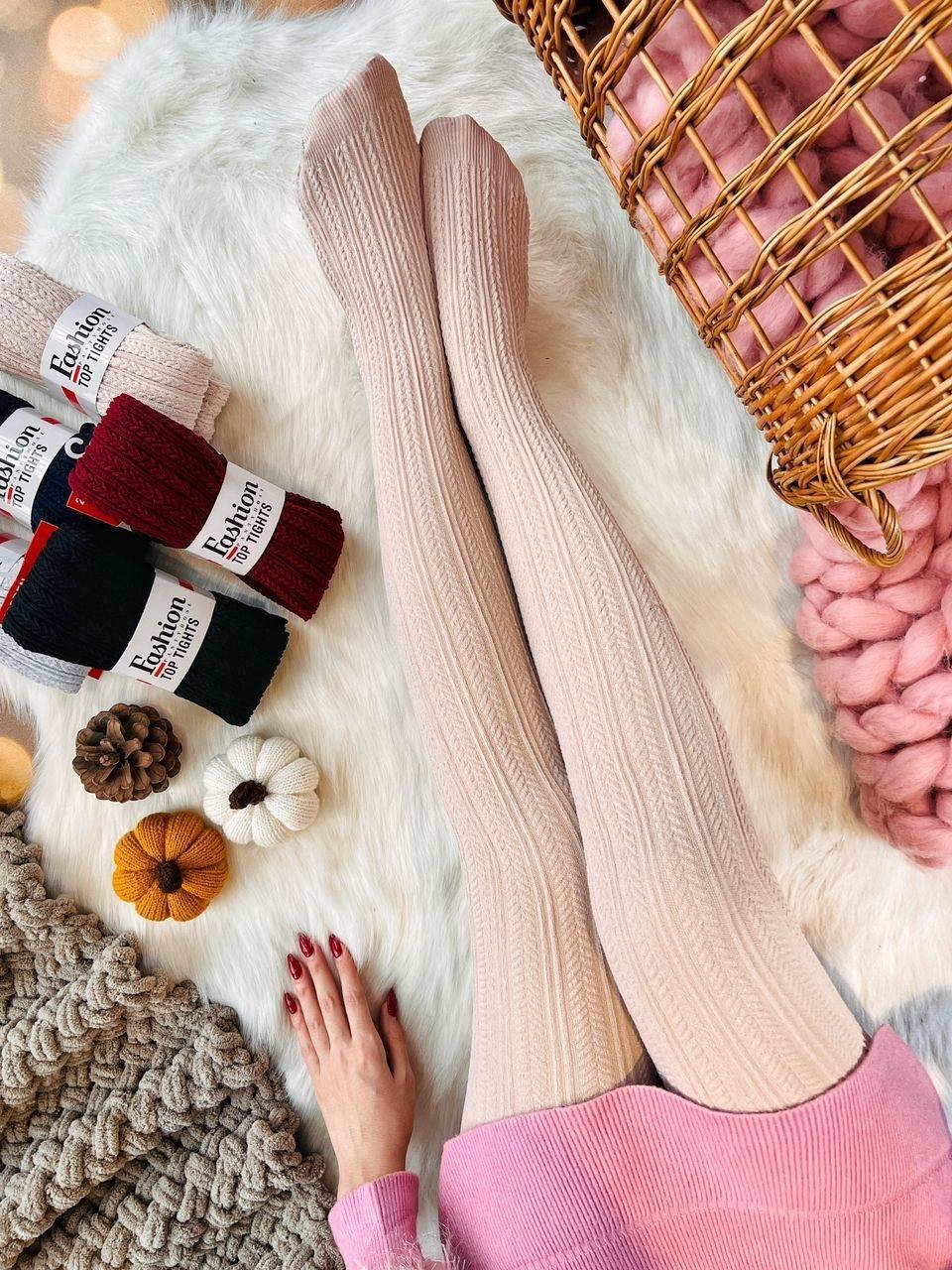 جوراب شلواری بافت طرح گندمی