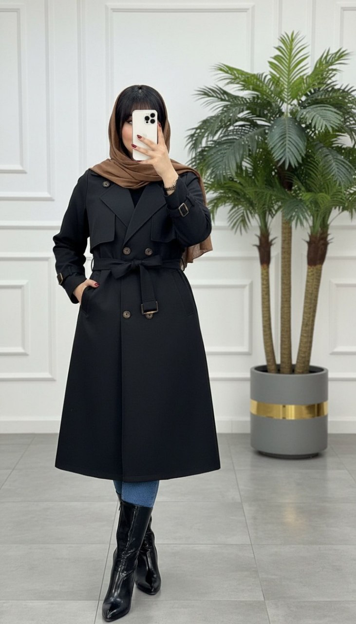 مانتو بارانی کتان چشمک ۳۸ تا ۴۲