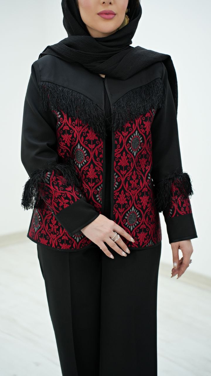 ست کت شلوار با کیفیت مازراتی و تافته شقایق