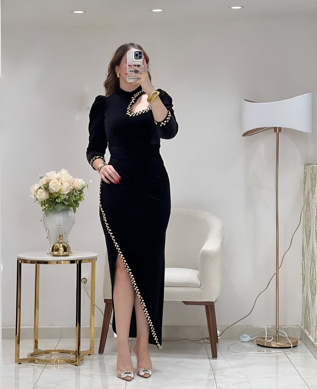 ماکسی مجلسی غواصی باخرجکار نگین دوختی دلوان