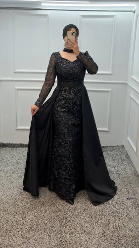 ماکسی دودامنه پولک و تور شاین و ساتن سودی