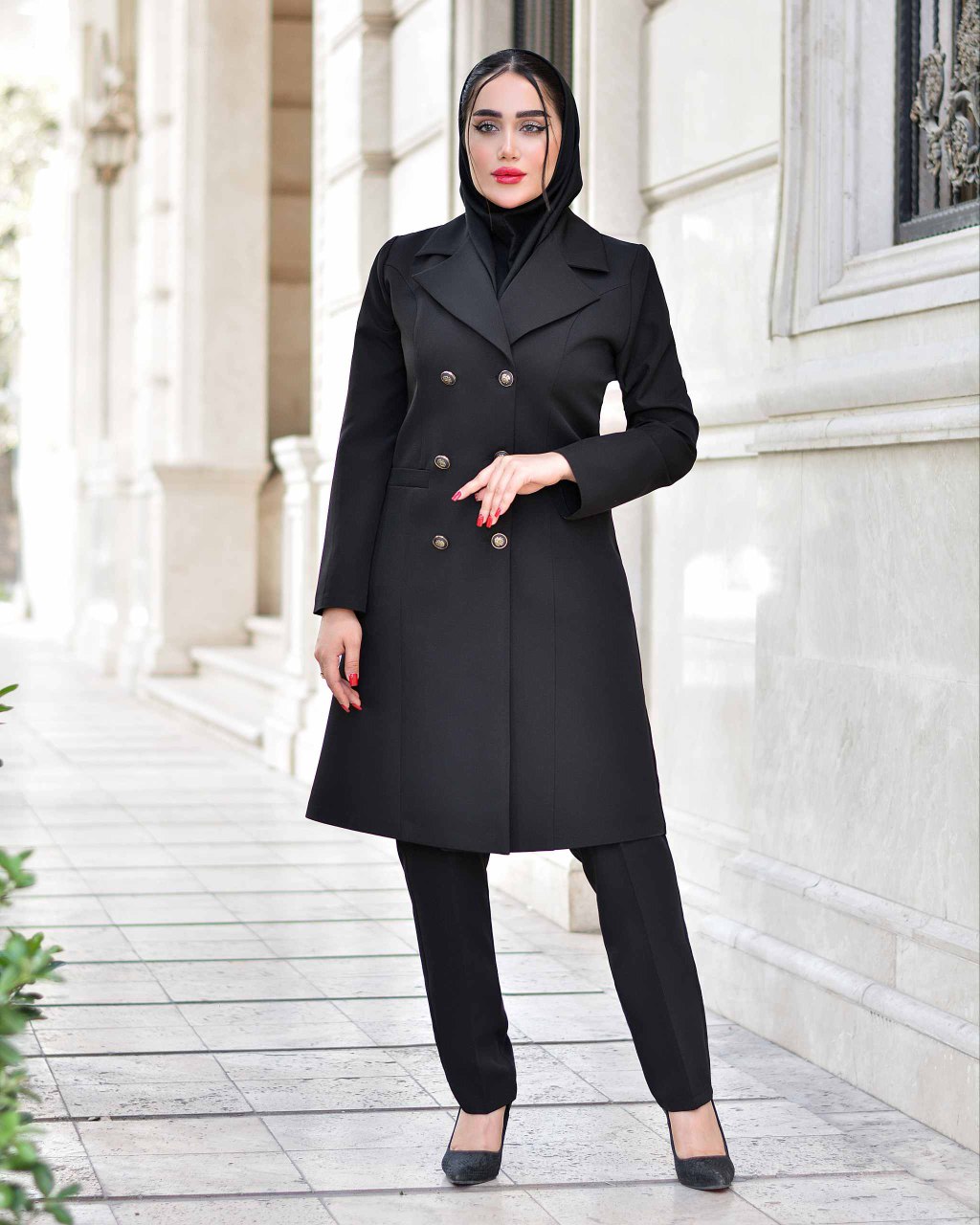 مانتو شلوار اداری کرپ مازراتی درجه یک مدل  زمرد