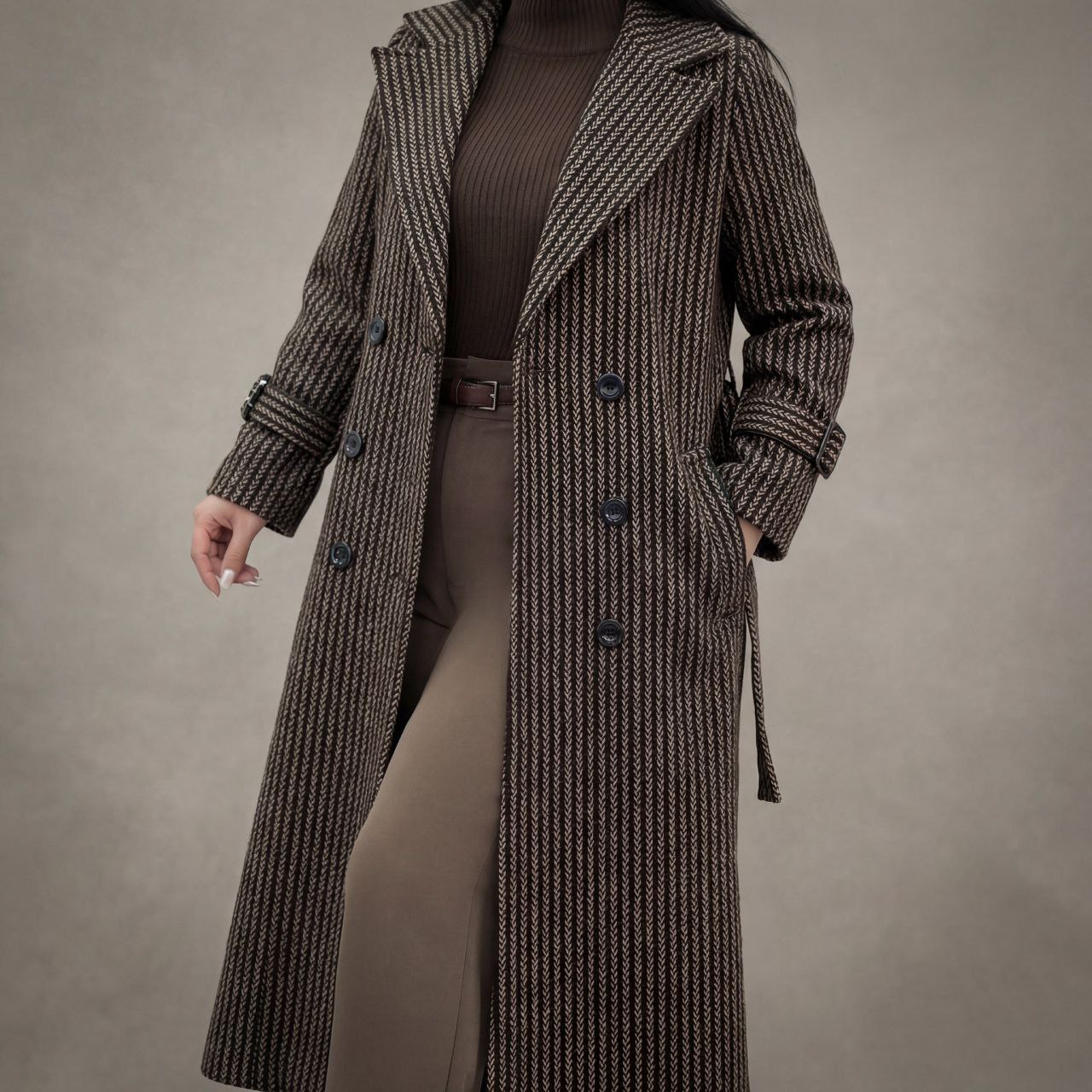 مانتو پشمی پیرو دوبل پاییزه