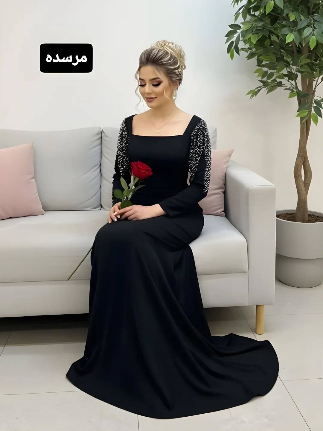 مجلسی کرپ دالقیج و  نگین  مدل مرسده