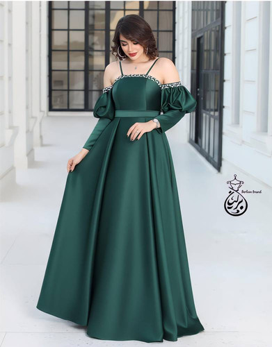ماکسی مجلسی ساتن امریکایی و نگین دوزی شده پگاه