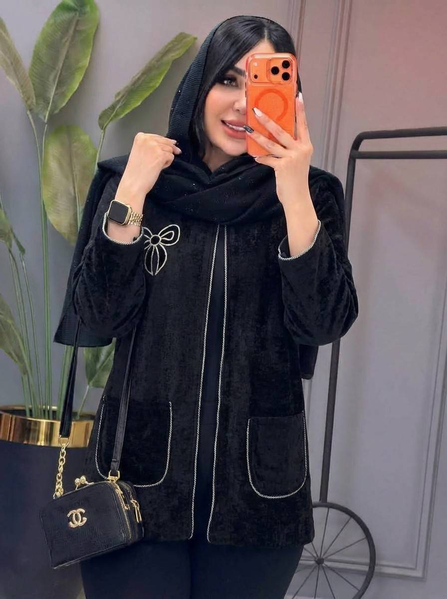 مانتو مخمل  مشکی  یگانه