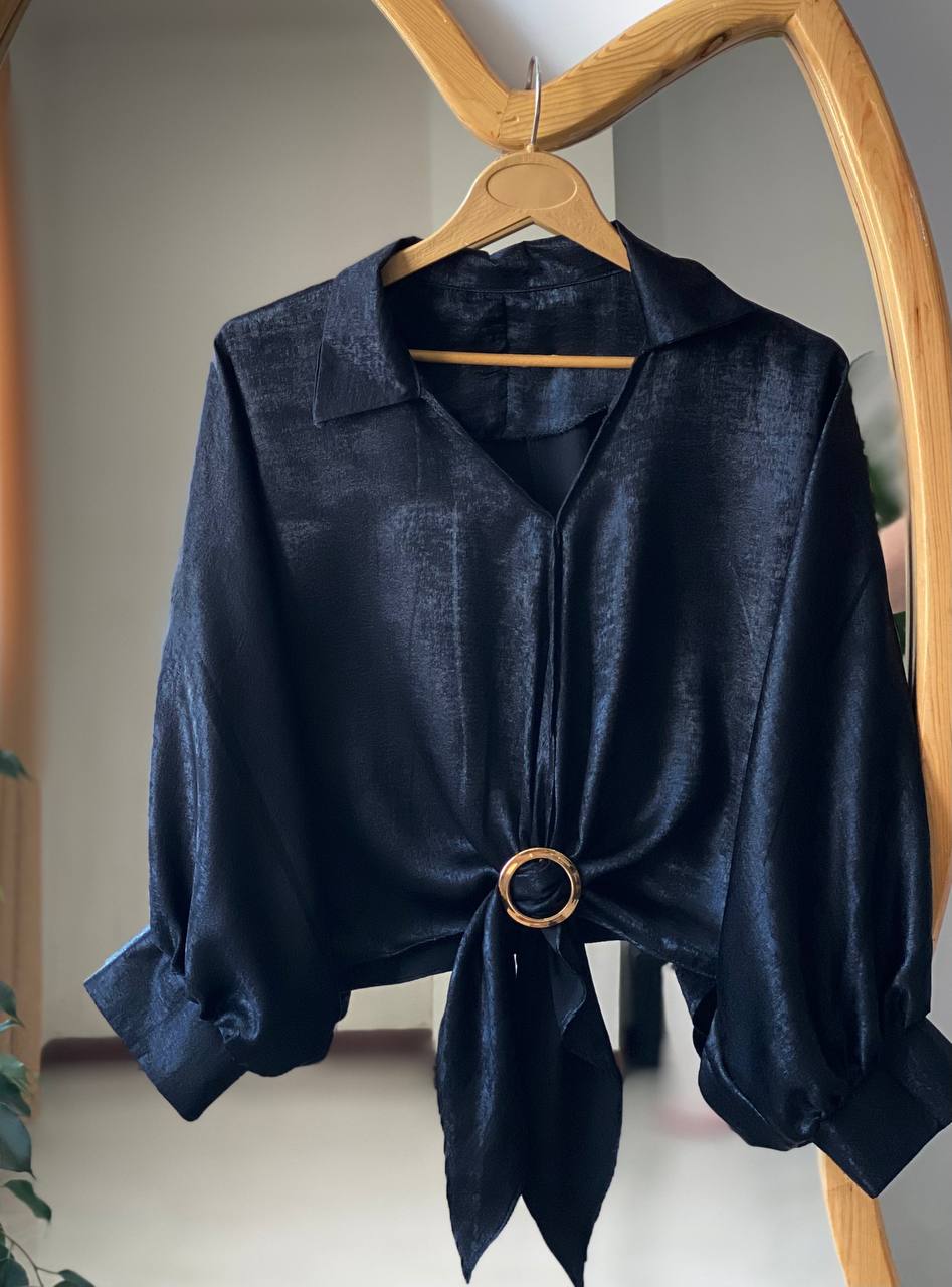 شومیز گره ای ساتن ابریشم
