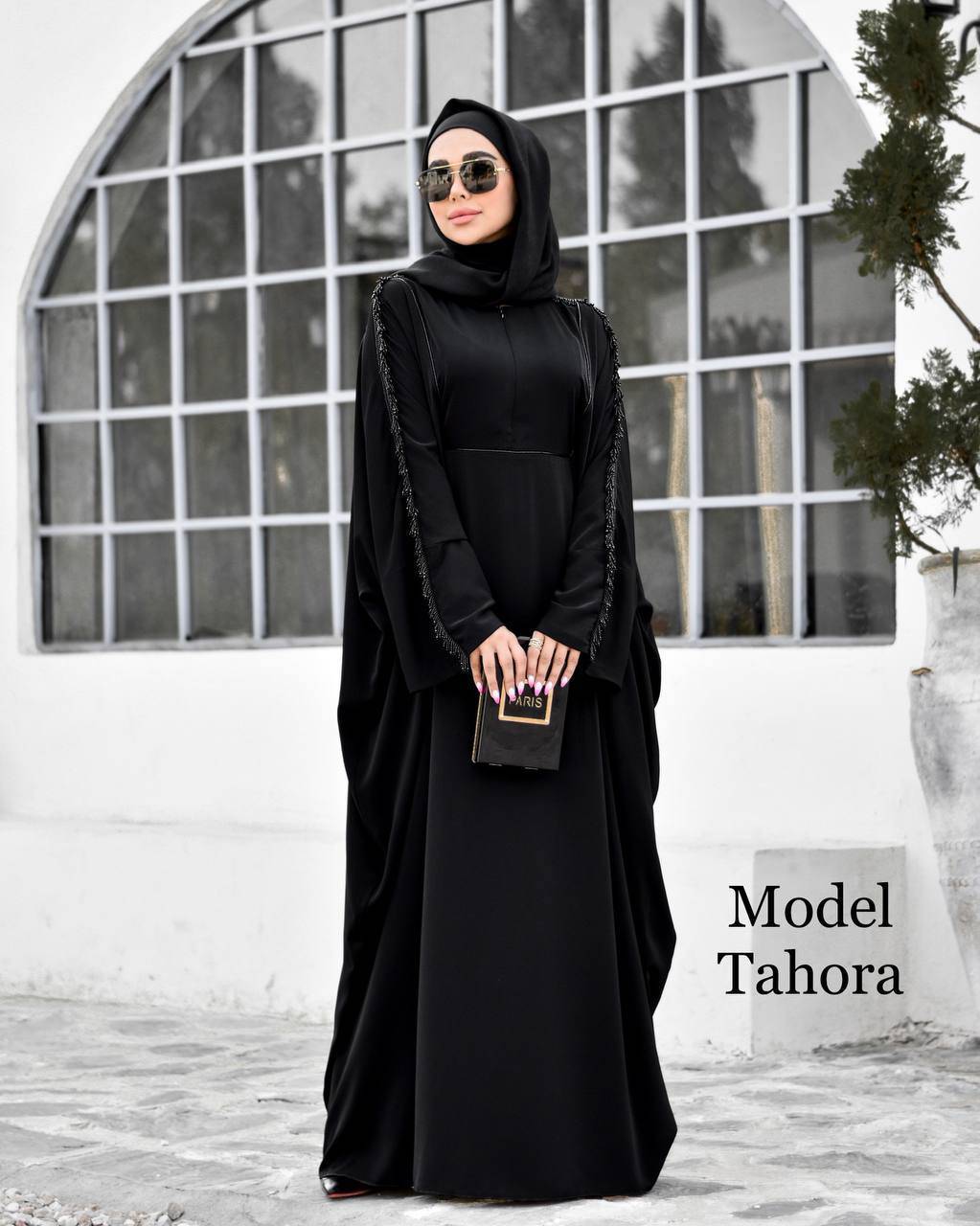 مانتو عبایی کرپ ندا اماراتی طهورا