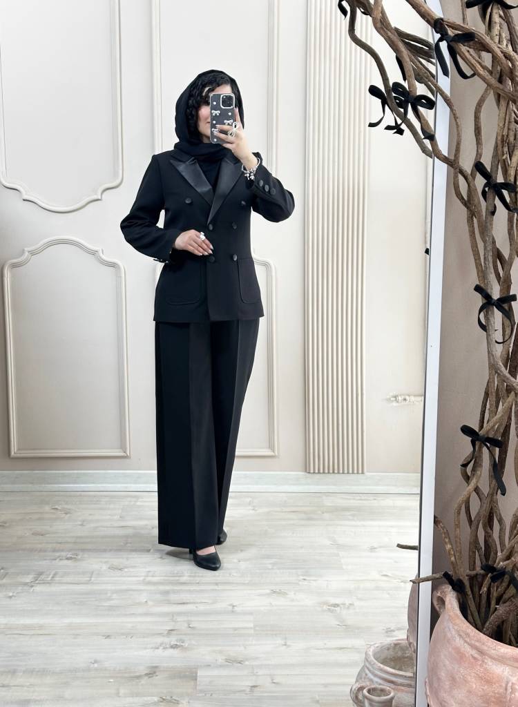 کت شلوار زنانه مازراتی و ساتن مدل سایدا