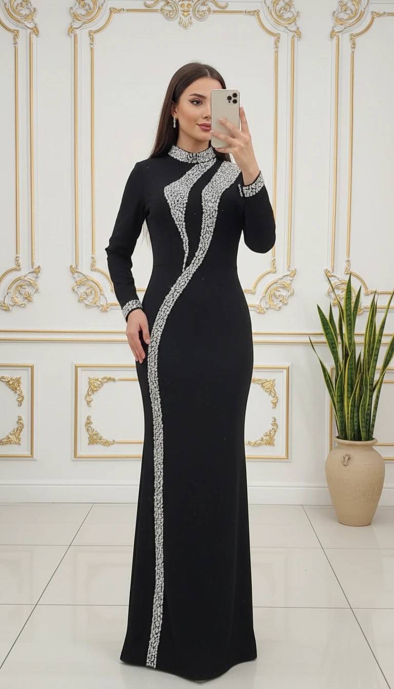 ماکسی مجلسی مخمل خرجکار سنگدوزی نیوشا