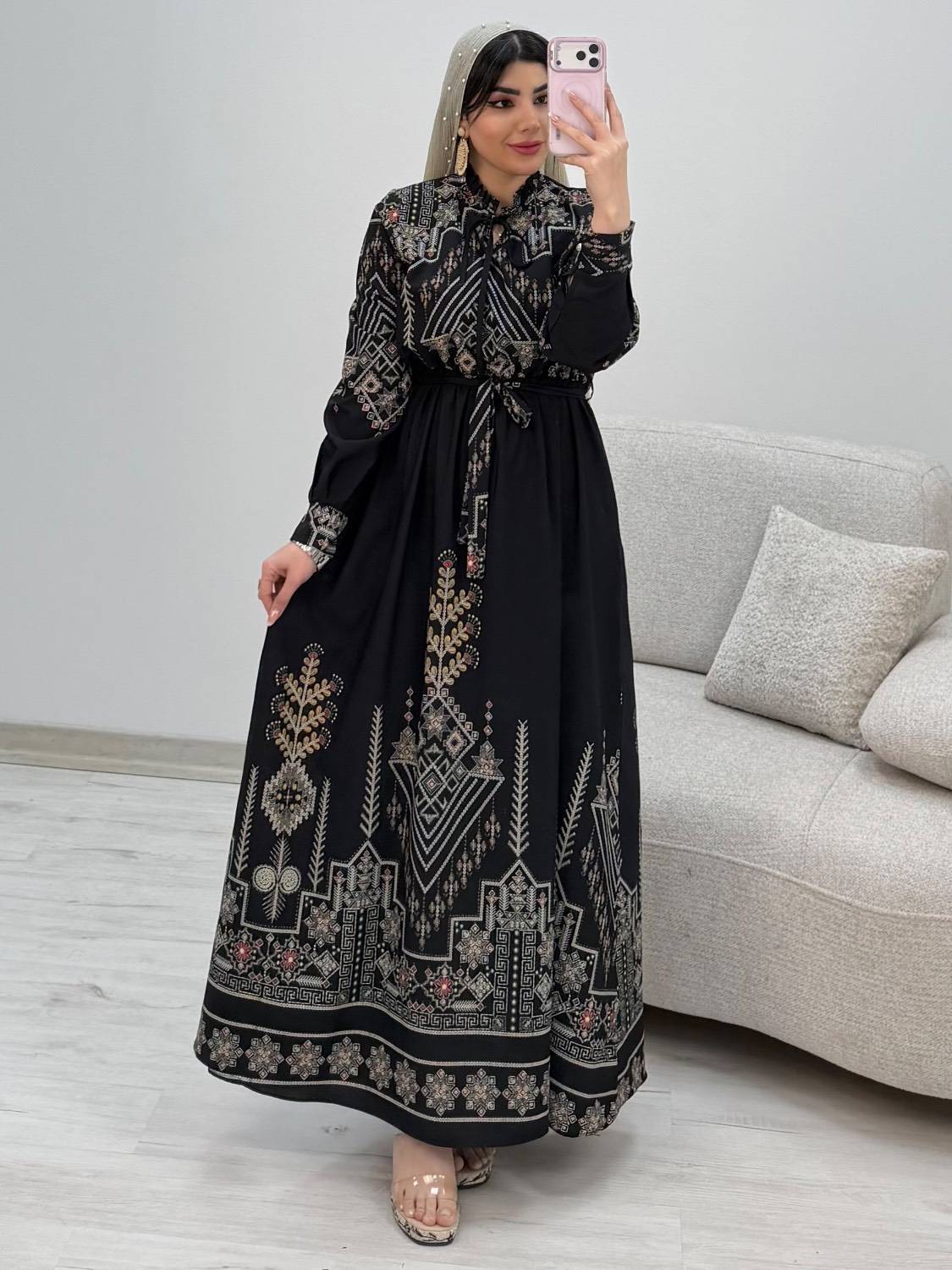 پیراهن‌ساحلی سنتی  فلور نخ  با دوخت عالی