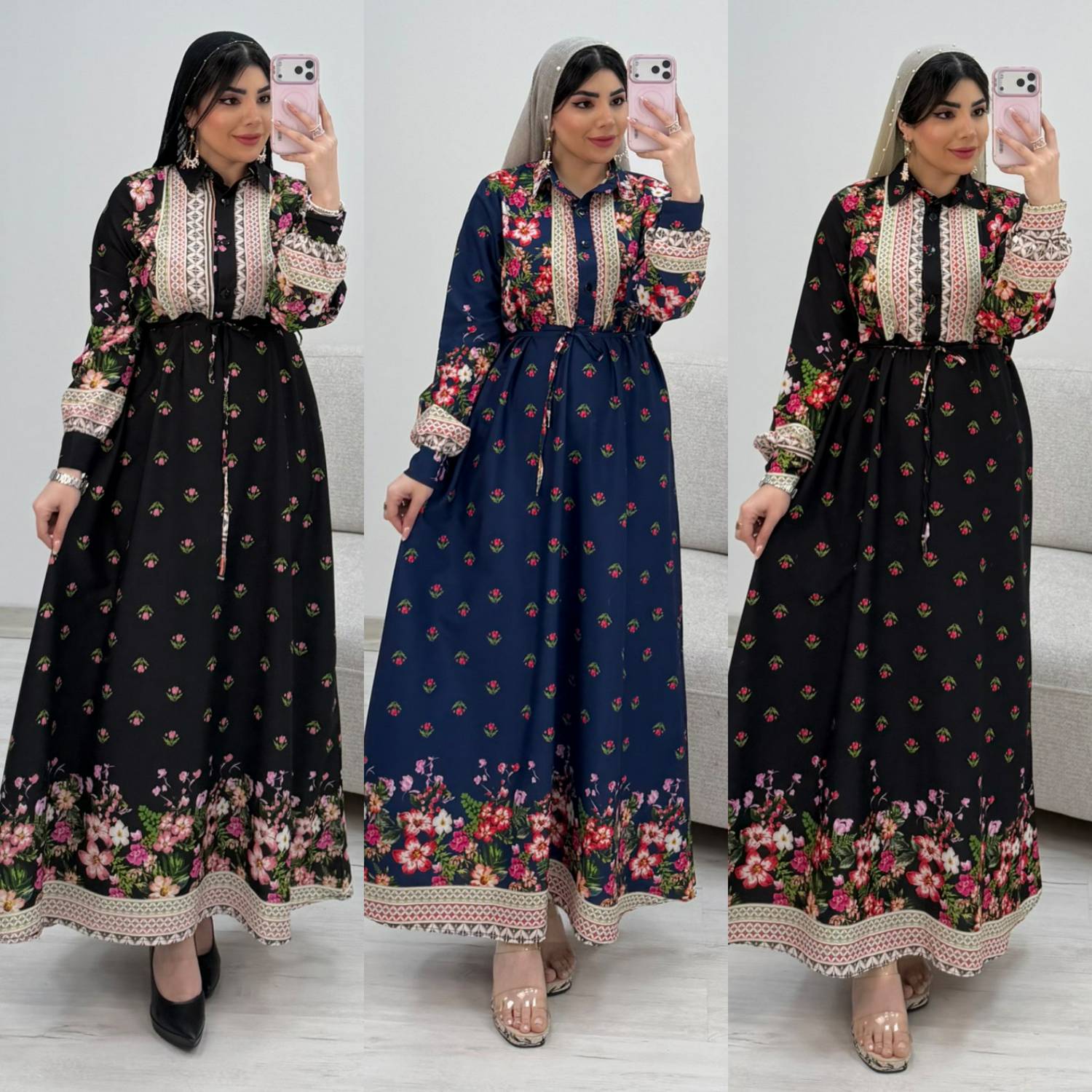 پیراهن ساحلی نخ فلور لاله