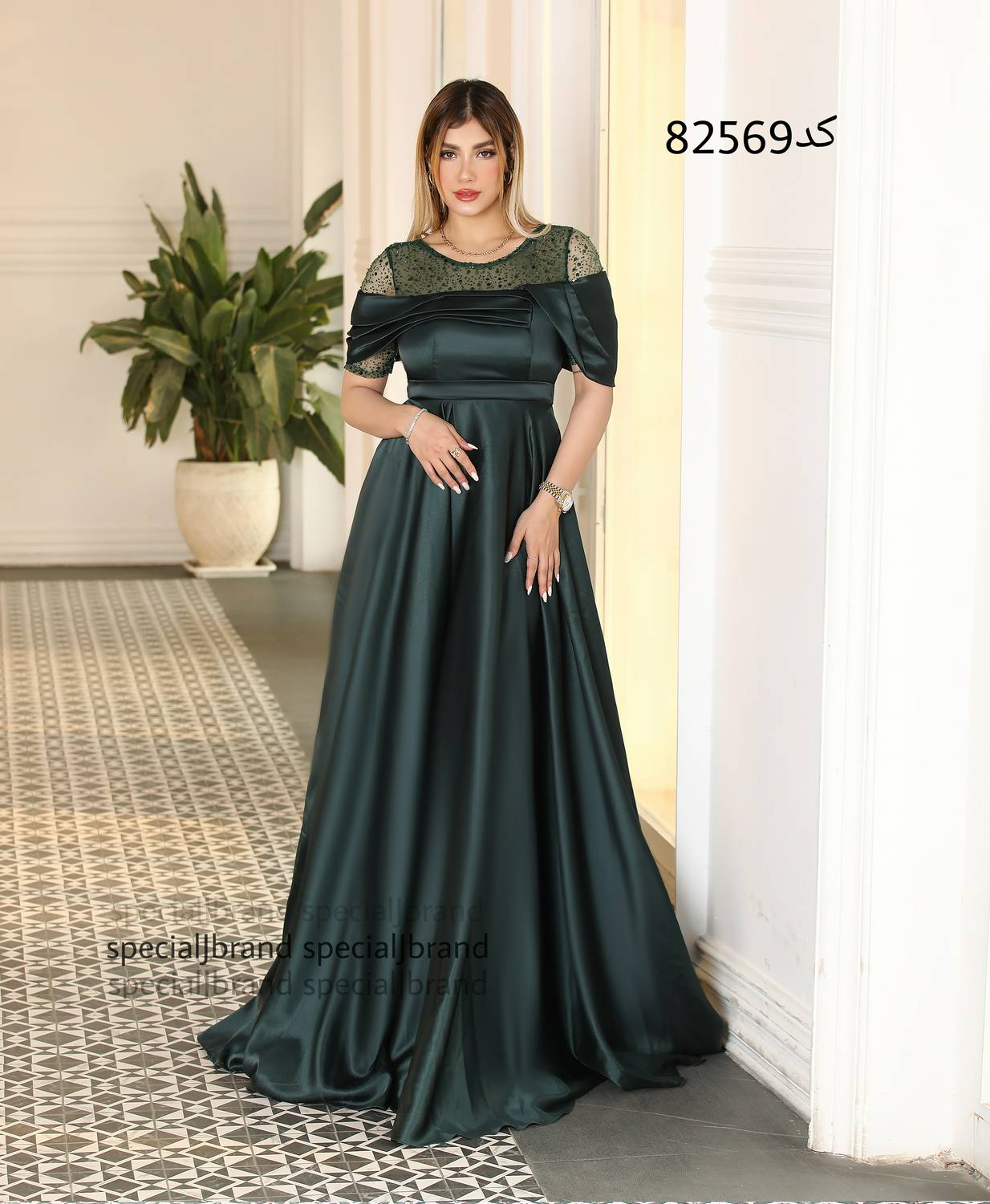 ماکسی مجلسی ساتن و جسمیکو مدل آسمیکو