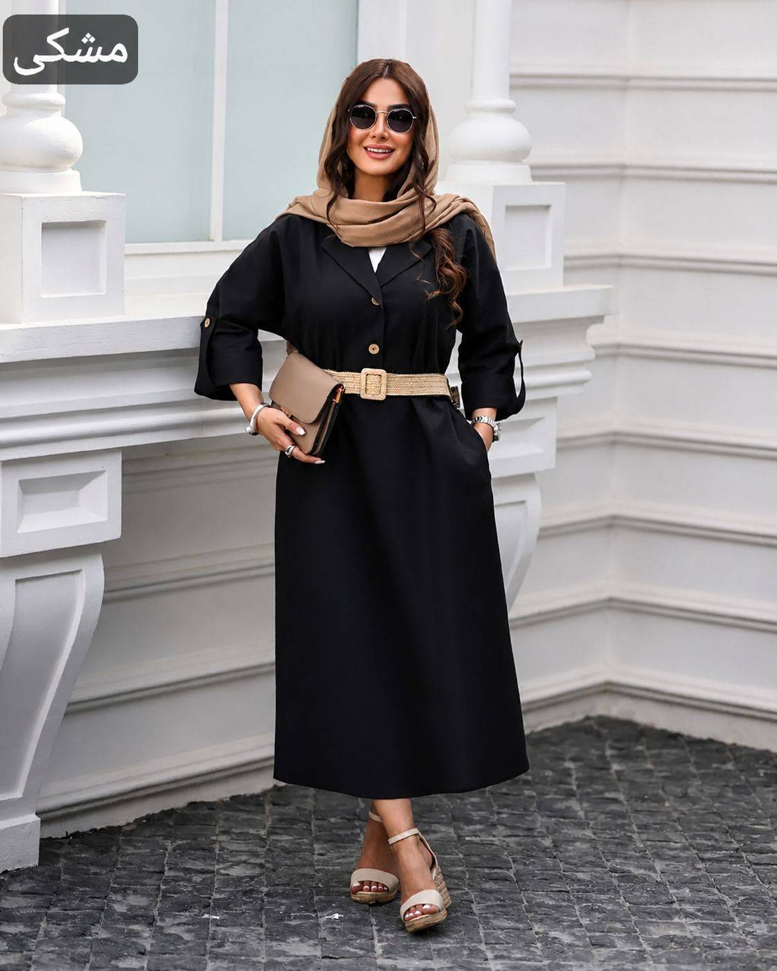 کفتان پیراهنی صافیا طرح دار آسایش