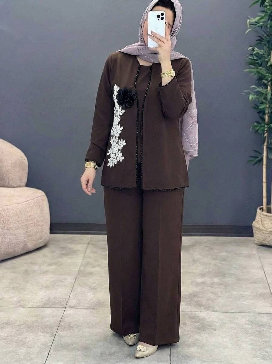 ست کت شلوار مزونی مازراتی مدل گل گندم
