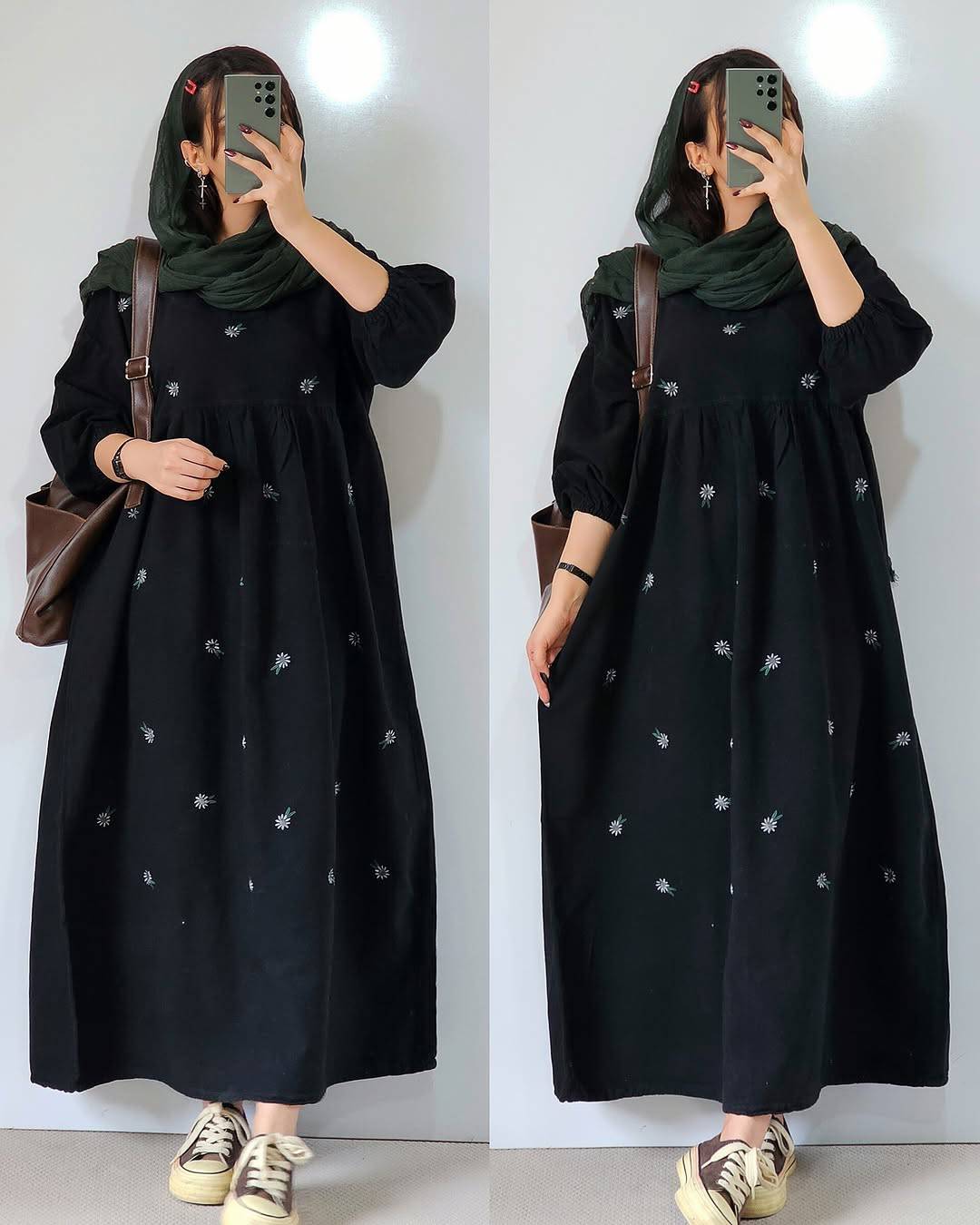 پیراهن لنینت درجه یک گلدوزی  بابونه