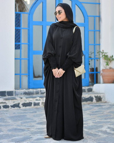 مانتو عبایی کرپ ندا اماراتی طیلا