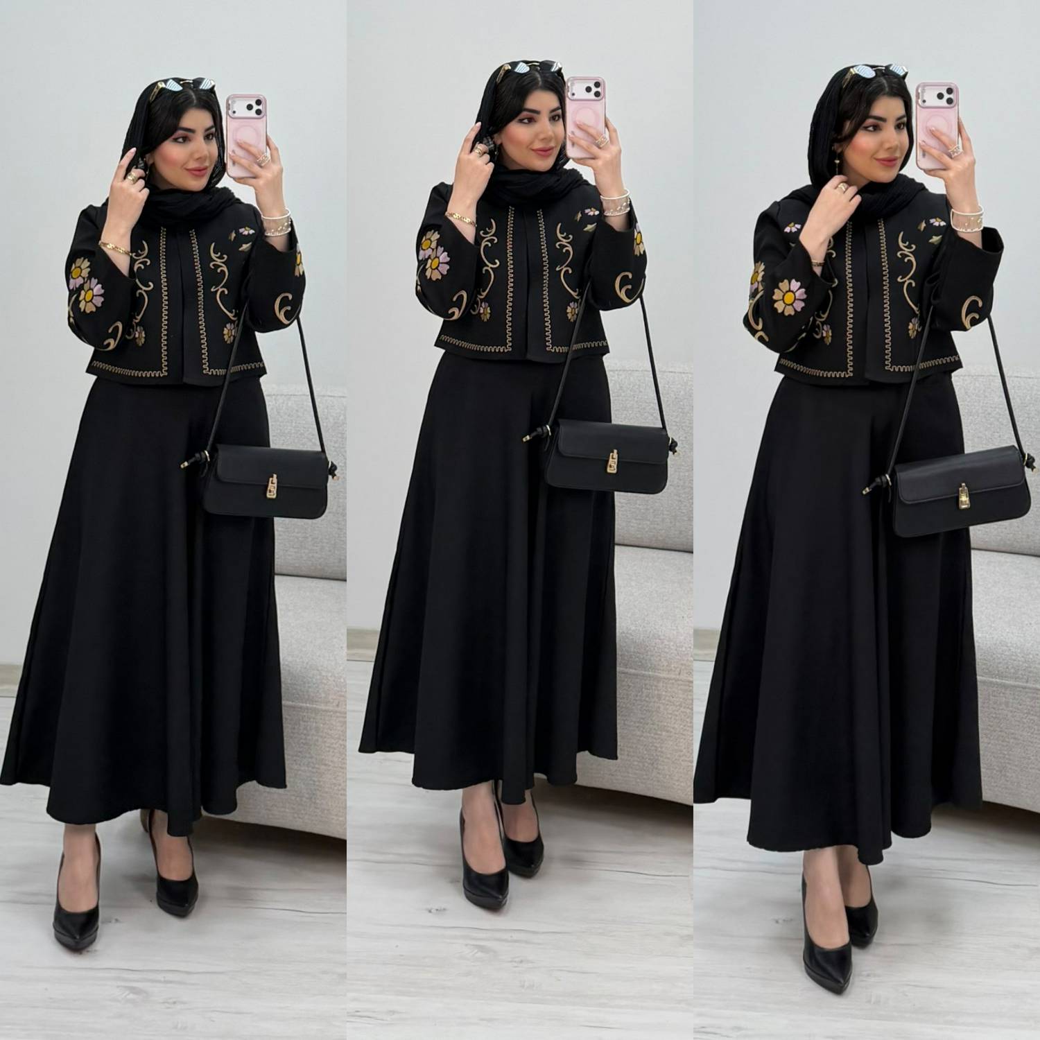 کت دامن گلدوزی کرپ‌مازراتی  بهار