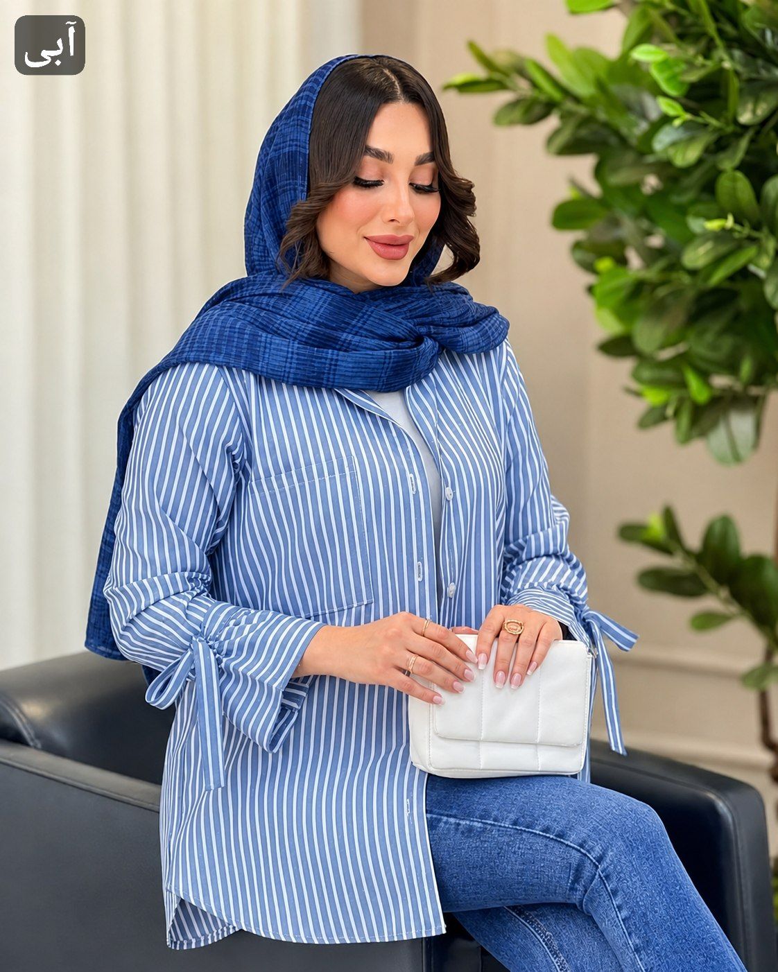 مانتو لنین نخ اعلا آستین پاپیون برگین