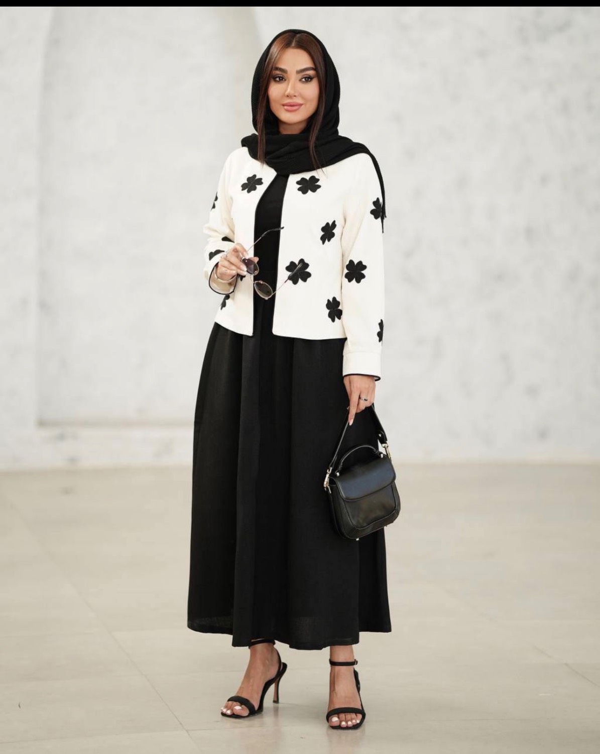 ست زنانه کت دامن لنین نچرال مدل الهام
