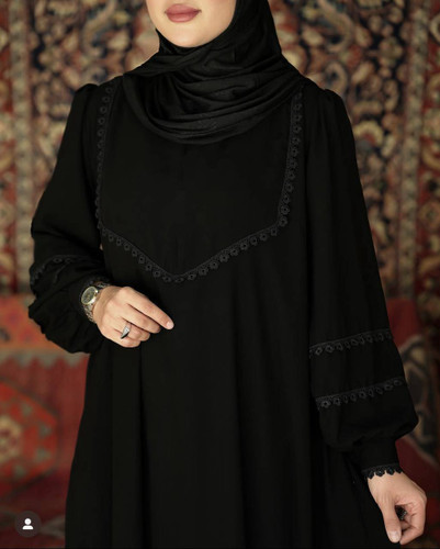 مانتو عبایی کرپ اماراتی مدل مبارکه