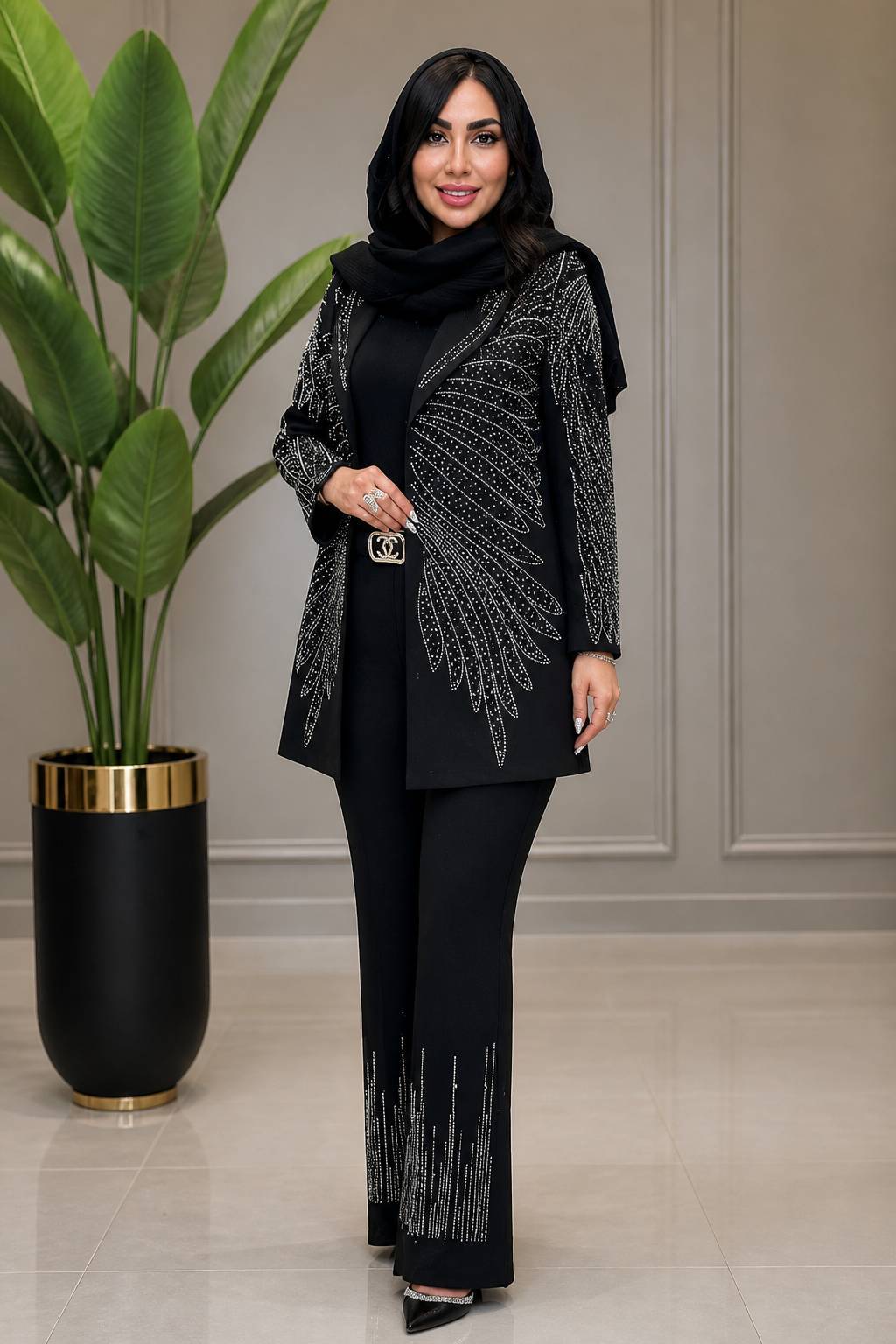 کت شلوار شیک مجلسی مازراتی  طرح طاووسی