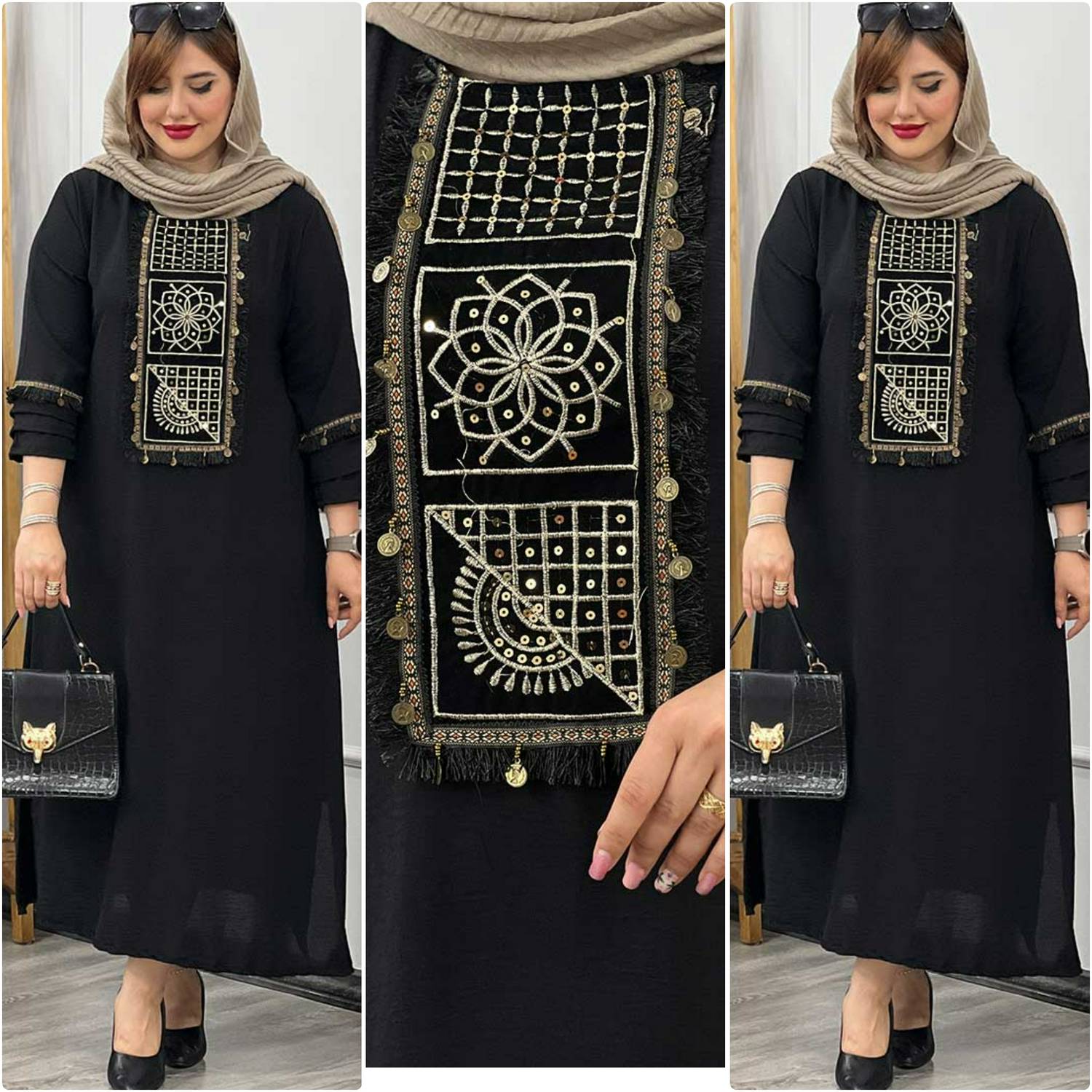 مانتو پبراهنی  تابستانه ابرو‌بادی با کیفیت مدل دلارا