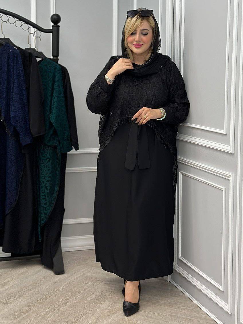 ست شیک  دوتیکه پیراهن و رویه  بوگاتی و گیپور جیران