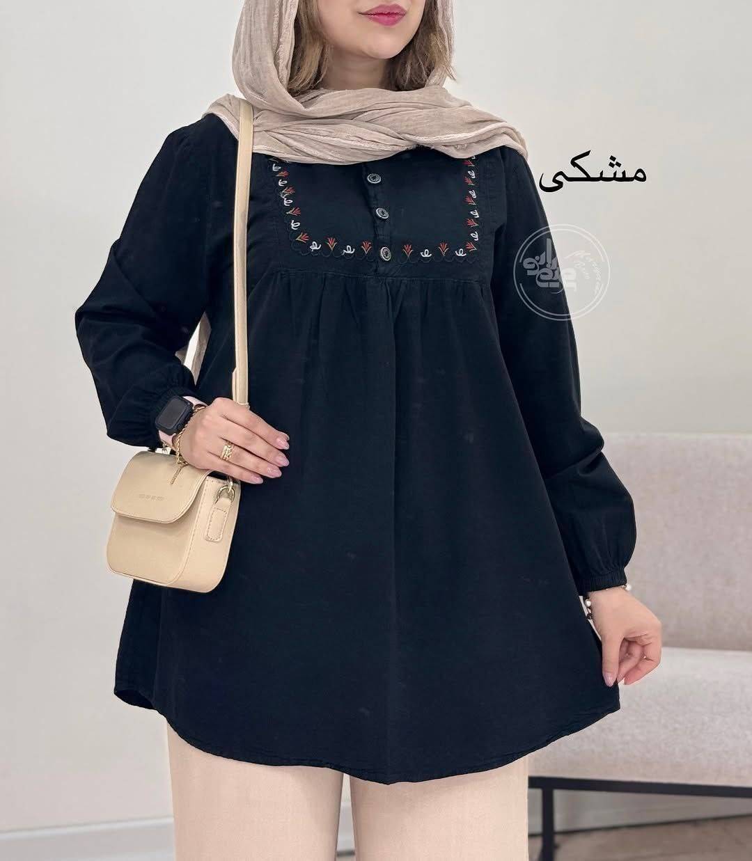 مانتو عروسکی الیاف گلدوزی شده موژان