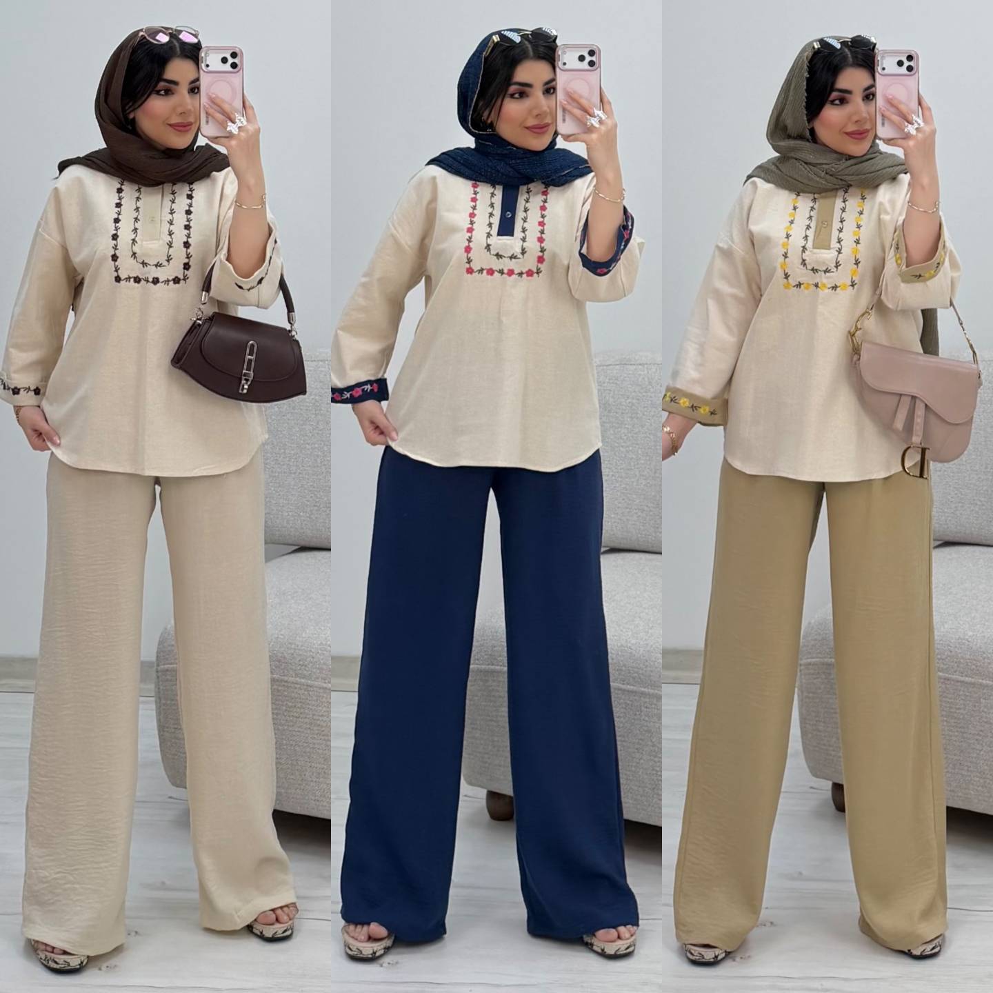 ست شومیز شلوار صوفیا ولنین گلدوزی لاوین