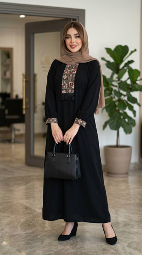 عبا الیزه جت بلک سوزن دوزی مدل پروا