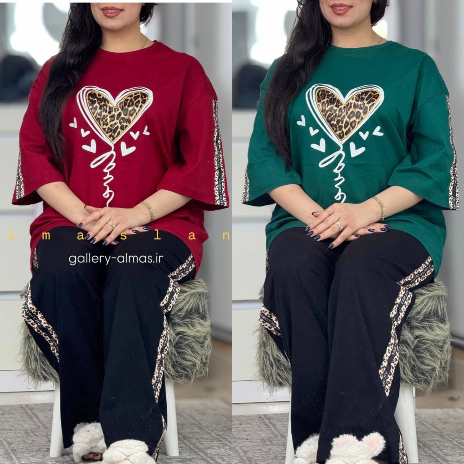ست   تیشرت شلوار پنبه گلکسی باکیفیت  بلوبری