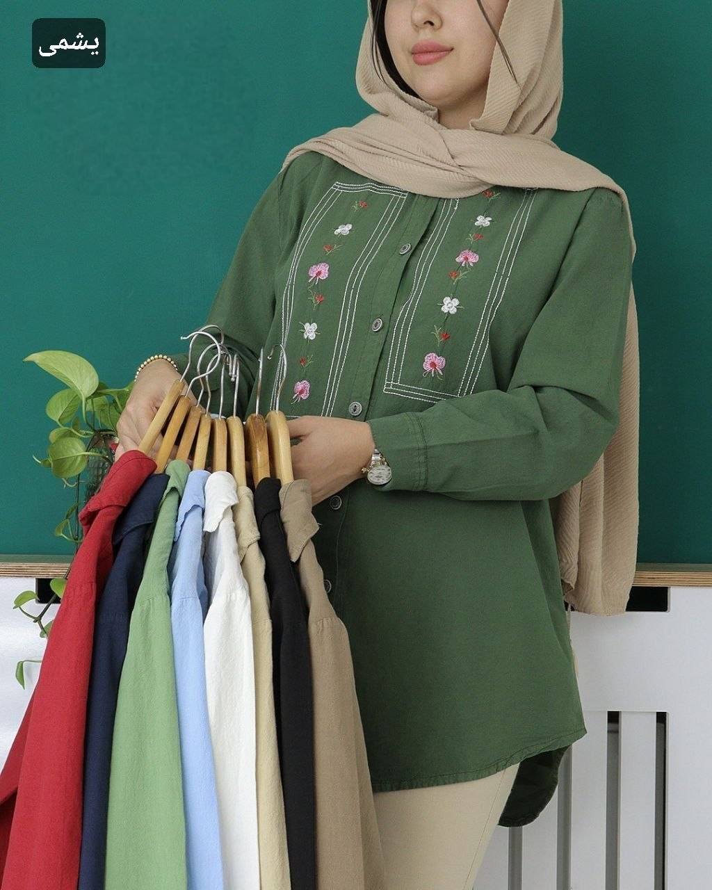 مانتو  جنس  الیاف آنزیم شور شده  ‌و‌گلدوزی  دادلی