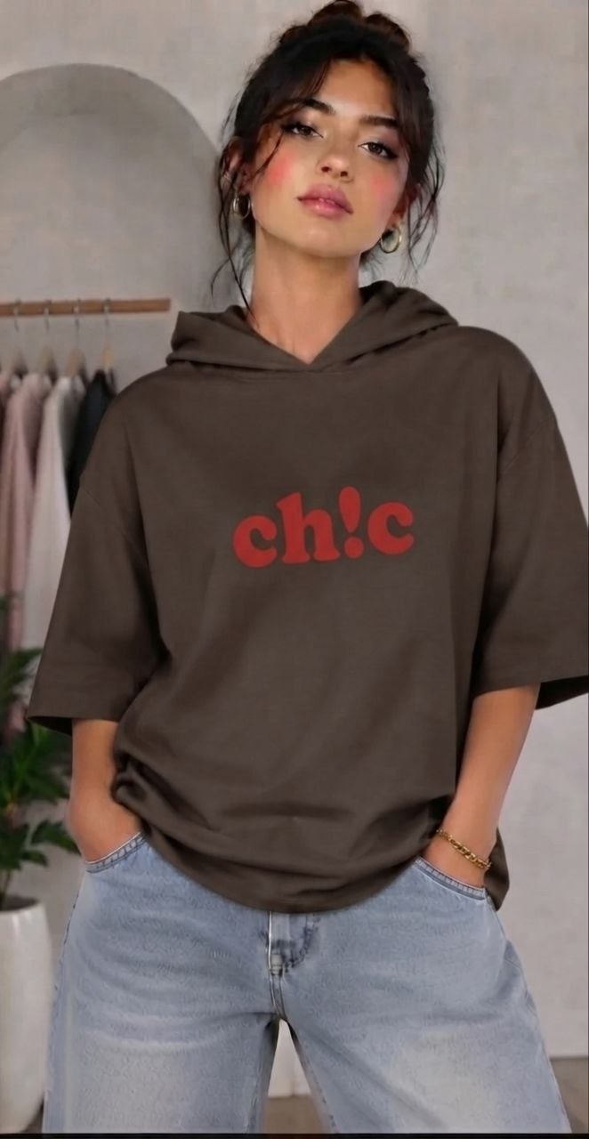 تیشرت سوپر پنبه اعلا کلاهدار chic