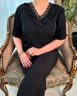 شومیز مجلسی کرپ الیزه اعلا مدل آنا سایز ۳۸تا۶۲