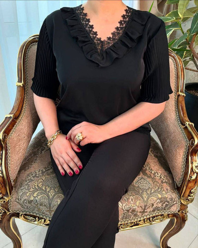 شومیز مجلسی کرپ الیزه اعلا مدل آنا سایز ۳۸تا۶۲