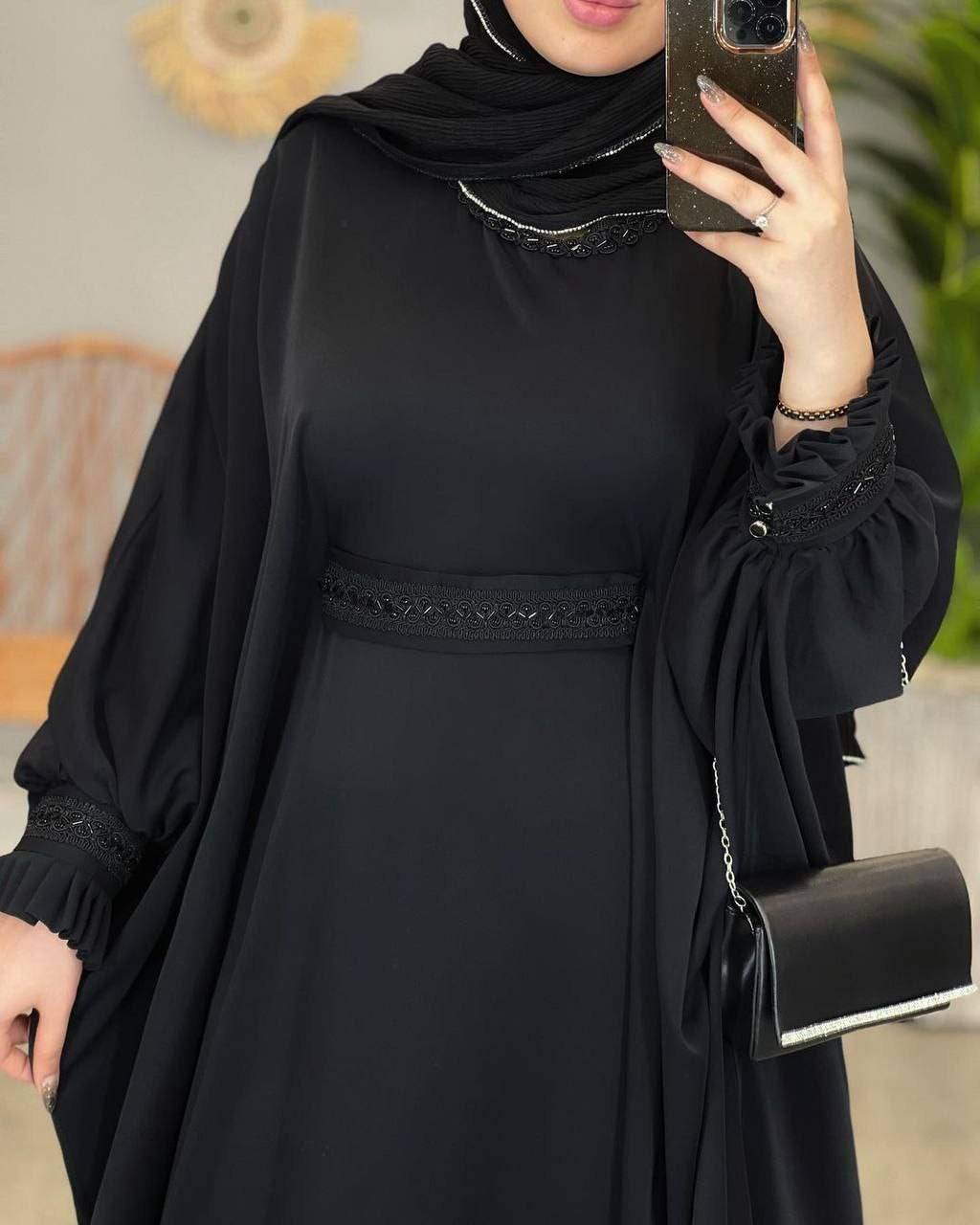 عبایی الیزه درجه یک آستین پلیسه راحیل