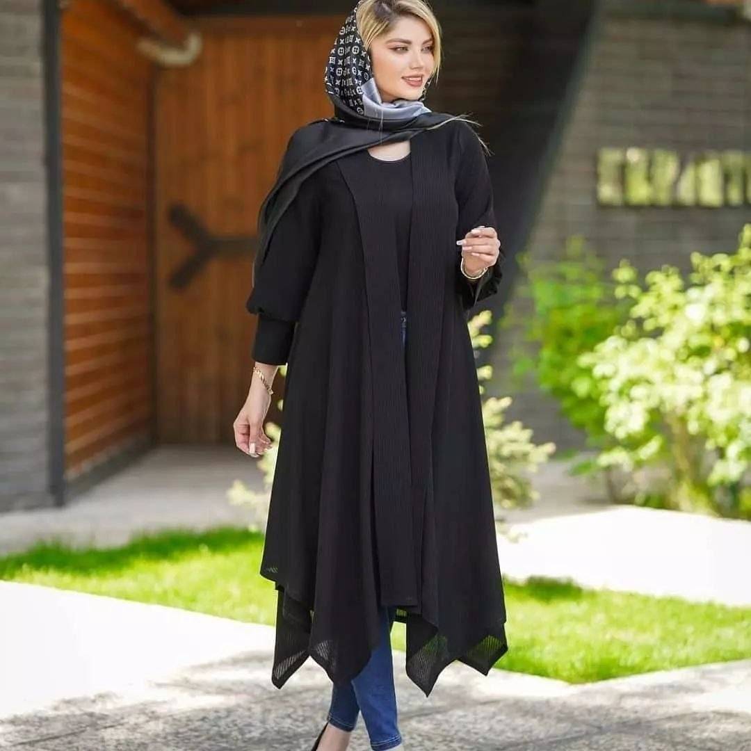 مانتو کرپ حریر میله ای  ساحل