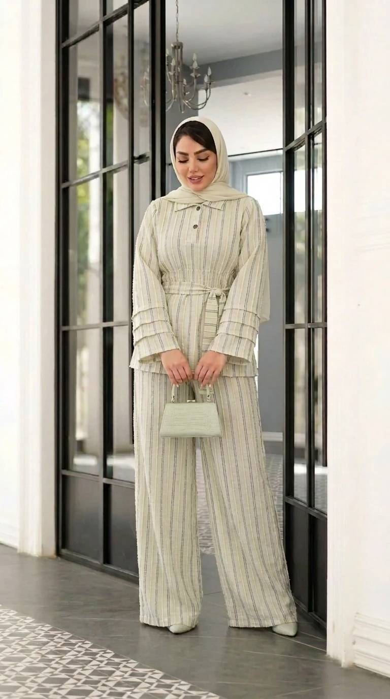 ست  شومیز شلوار  فوق‌العاده لاکچری ژاکارد ترک اعلا مدل  آنلی
