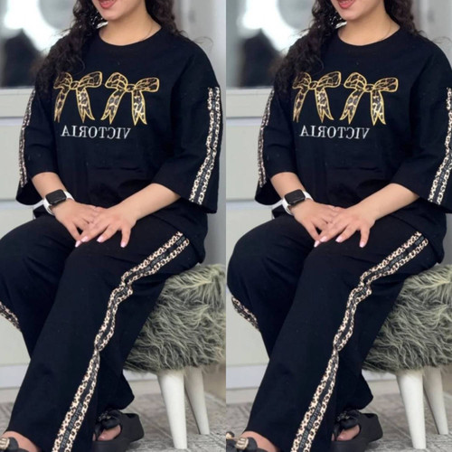 ست زنانه تیشرت شلوار پنبه گلکسی آرتینا