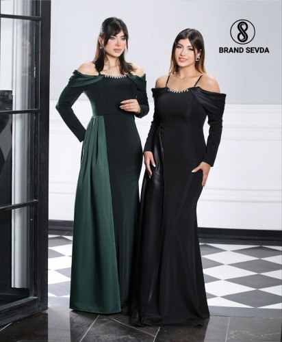 ماکسی مجلسی  غواصی و ساتن سنگدوزی شده سوگند