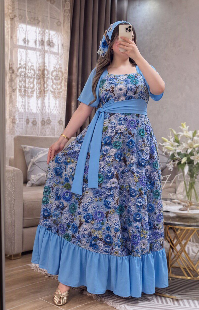ست دوتیکه  مرمر پیراهن ساحلی و اسکارف  نخی خرجکار مازراتی