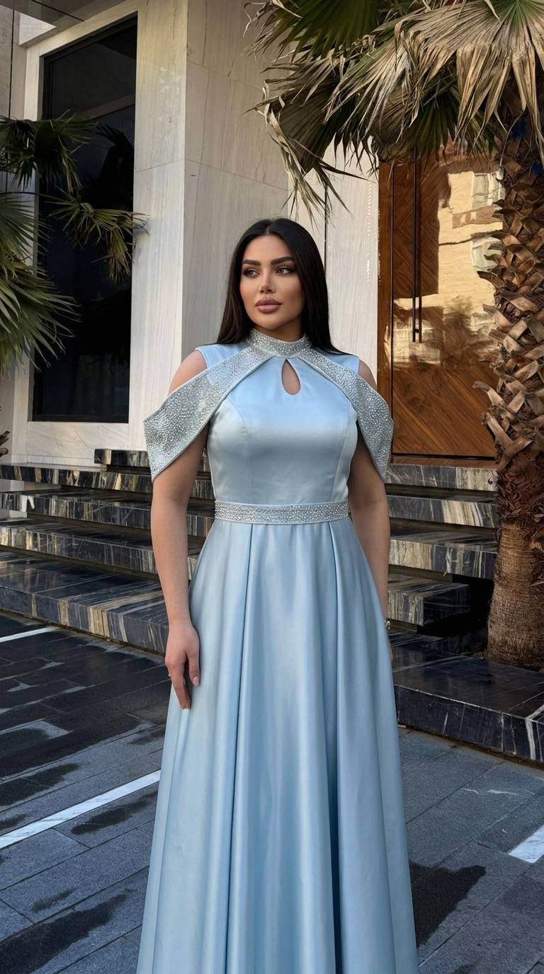 ماکسی مجلسی ساتن ال ایکس مدل افسانه