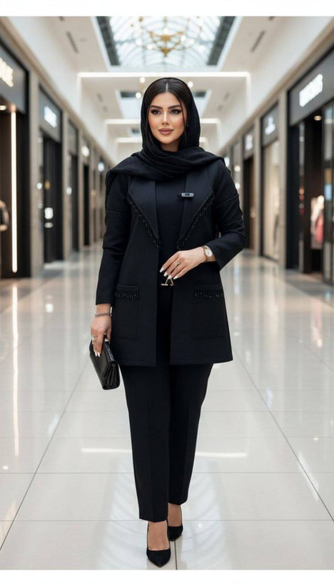 مانتو شلوار زنانه مازراتی گرم بالا وارداتی یاقوت تا سایز ۵۴