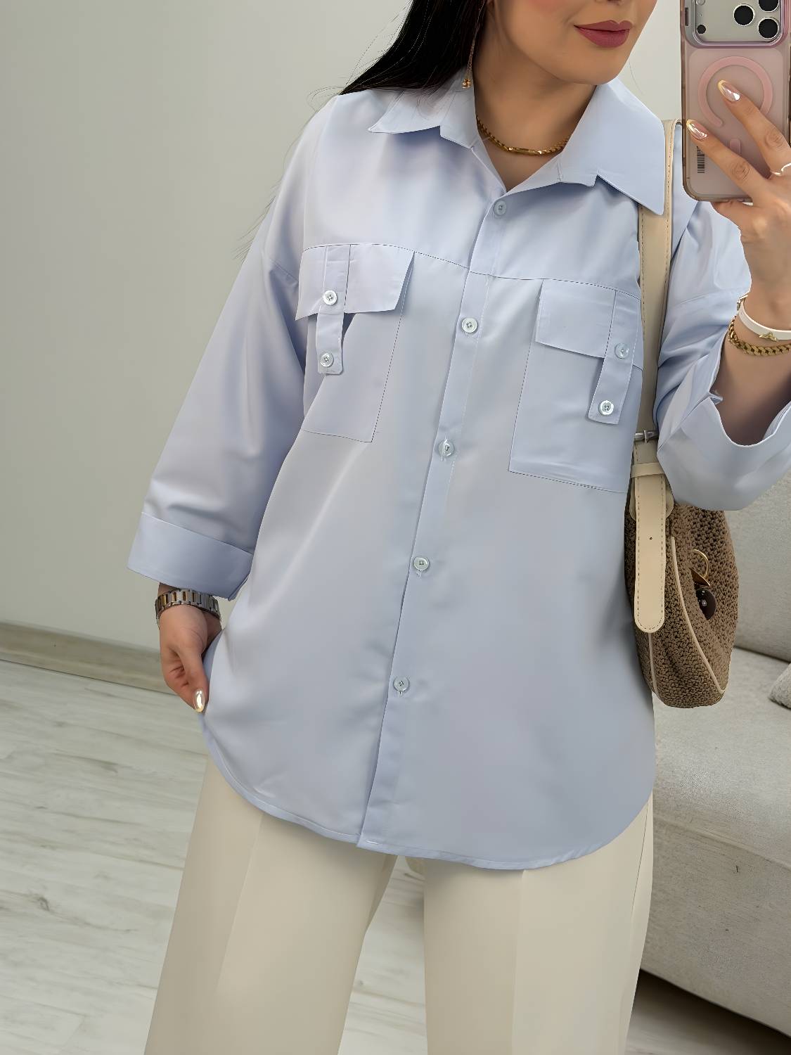 شومیز جیب صلیبی پری درجه یک خنک و سبک