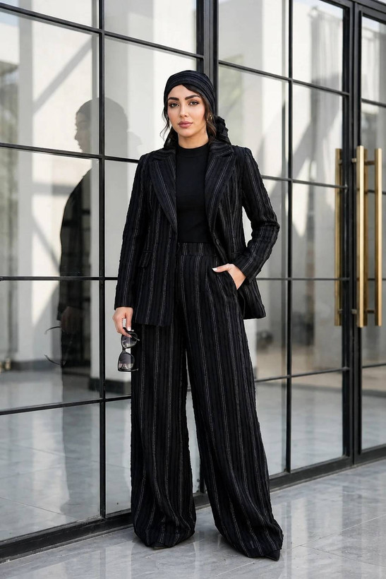 ست زنانه کت شلوار ژاکارد ترک اعلا رخساره