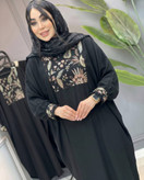 عبایی الیزه با کیفیت خرجکار سوزن دوزی پوراندوخت شکوفه